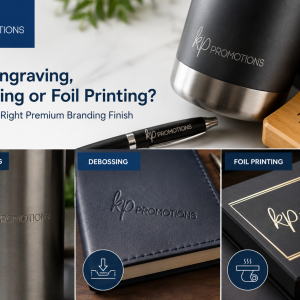 Premium promotional products featuring laser engraving, debossing and foil printing branding finishes